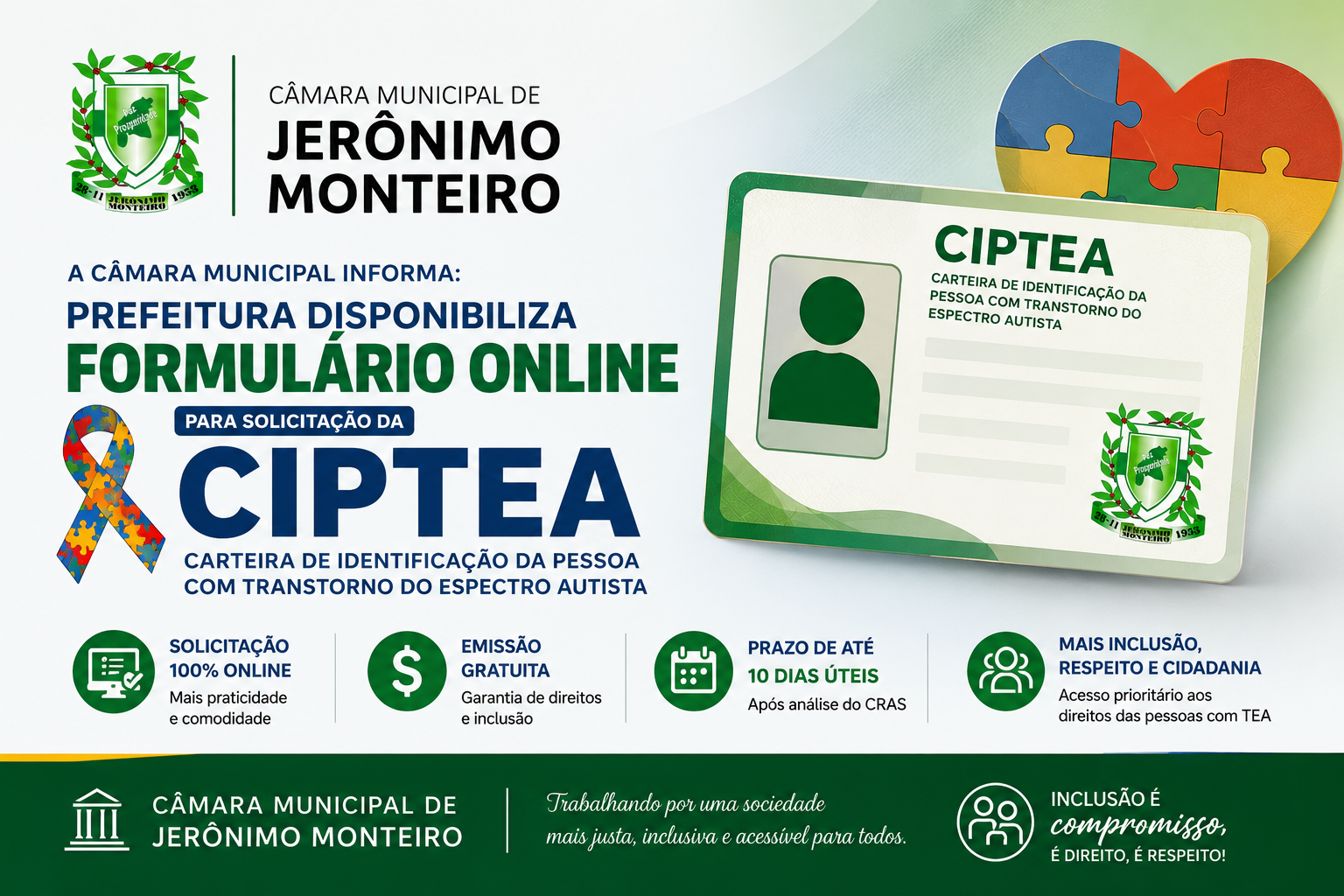EMISSÃO DE CARTEIRA DE IDENTIFICAÇÃO DA PESSOA COM TRANSTORNO DO ESPECTRO AUTISTA